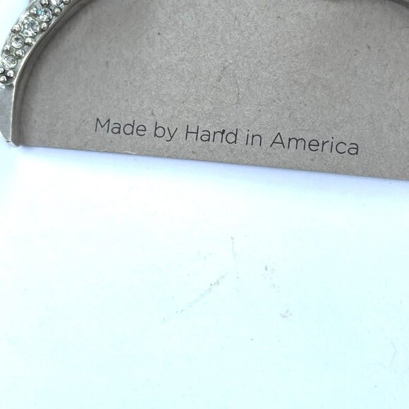 Rook+Crow by Patricia Locke Crescent Moon Earrings silver tone  Rhinestones - Picture 3 of 6